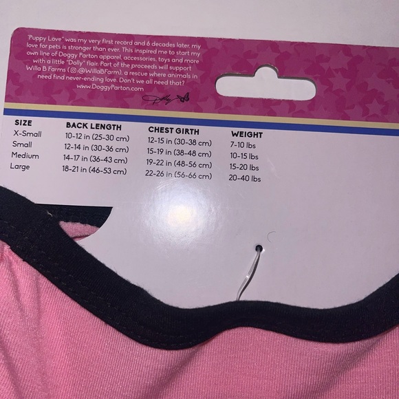New Dolly Parton Doggy Parton Pink Dog T-Shirt‎ Pet Clothes size Medium - Picture 3 of 3